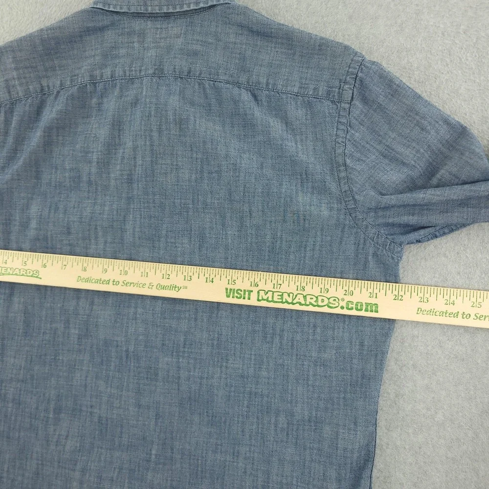 Banana Republic Shirt Mens M Blue Chambray Long Sleeve Button Up Soft Wash